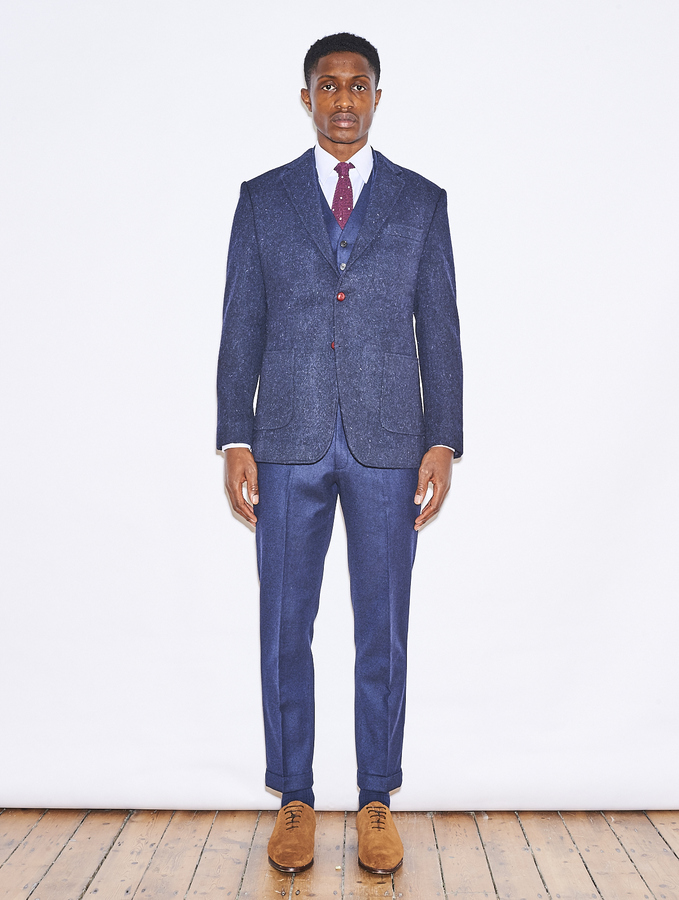 Navy Twill Lambswool Blazer Beggars Run