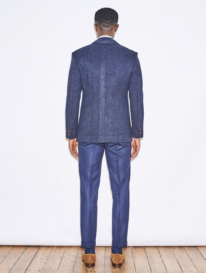 Image of Navy Twill Lambswool Blazer