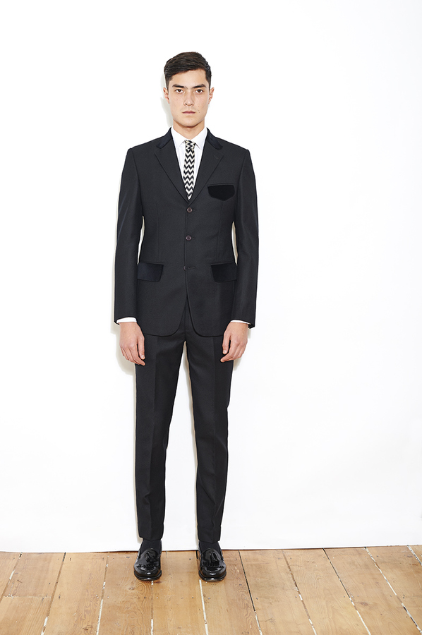 Image of Black Wool J.C. Suit