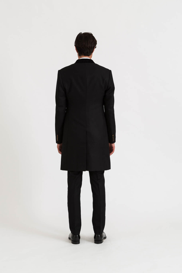 Image of Black Wool Dreyfus Overcoat