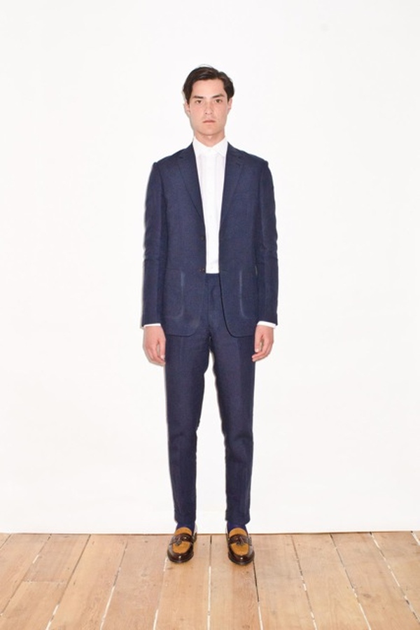 Image of Navy Irish Linen Suit