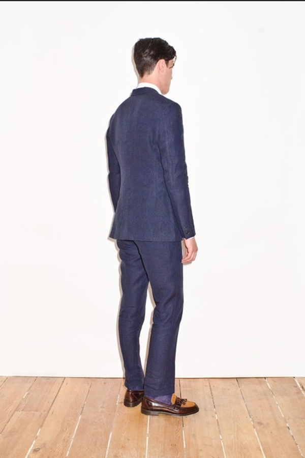 Image of Navy Irish Linen Suit