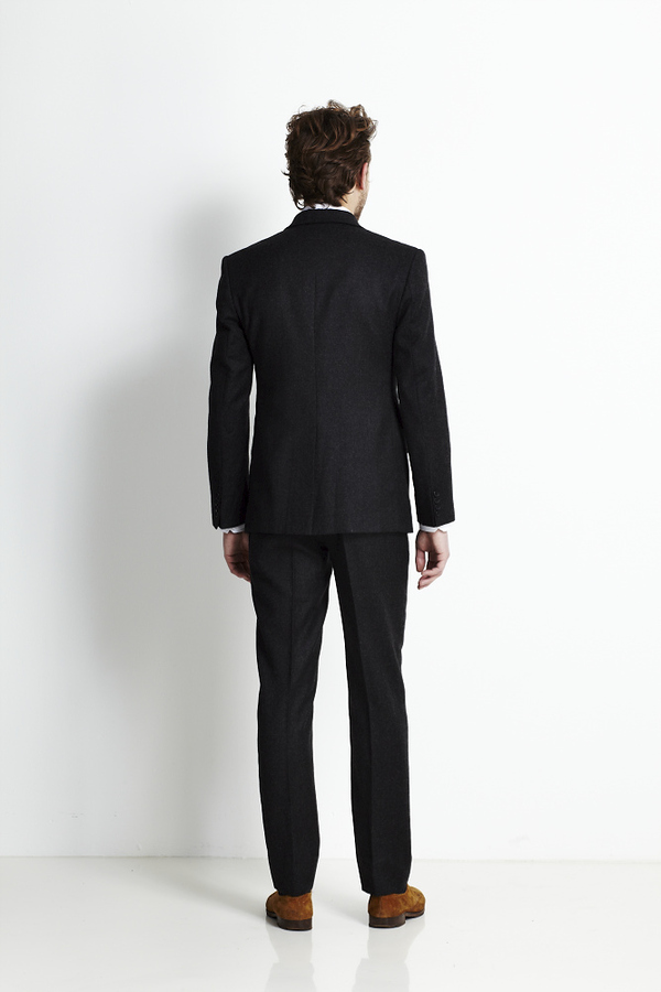 Image of Charcoal Merino Wool Flannel Suit