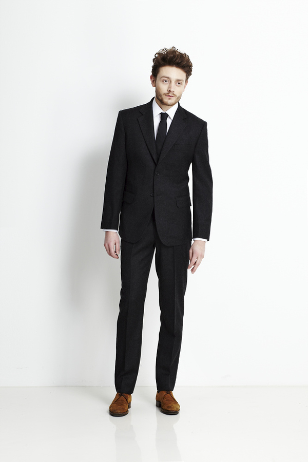 Charcoal Merino Wool Flannel Suit