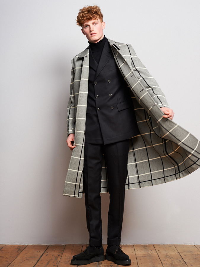 Image of Check Tyrol Wool Overcoat