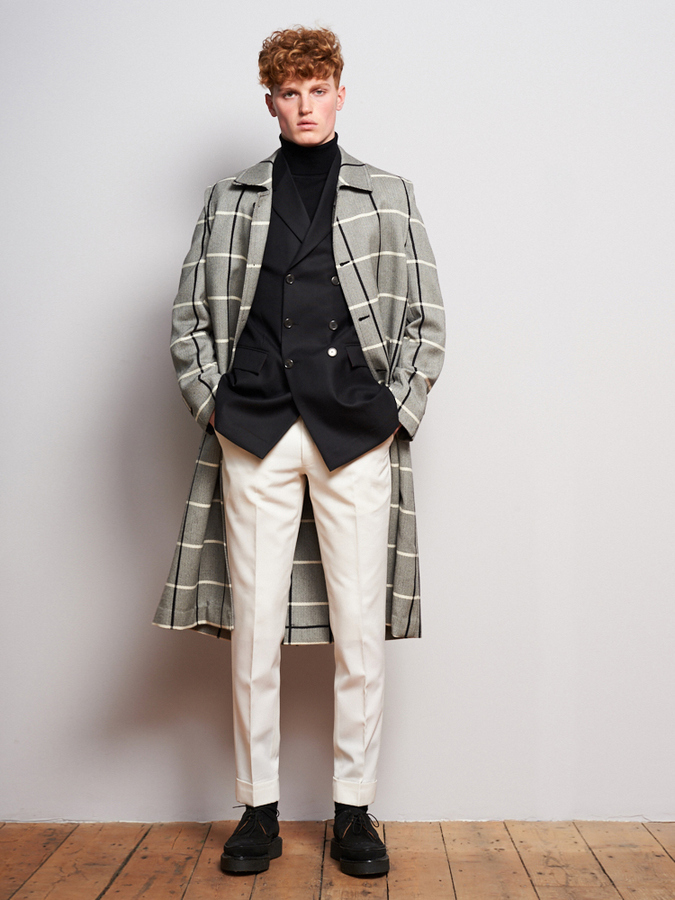 Image of Check Tyrol Wool Overcoat