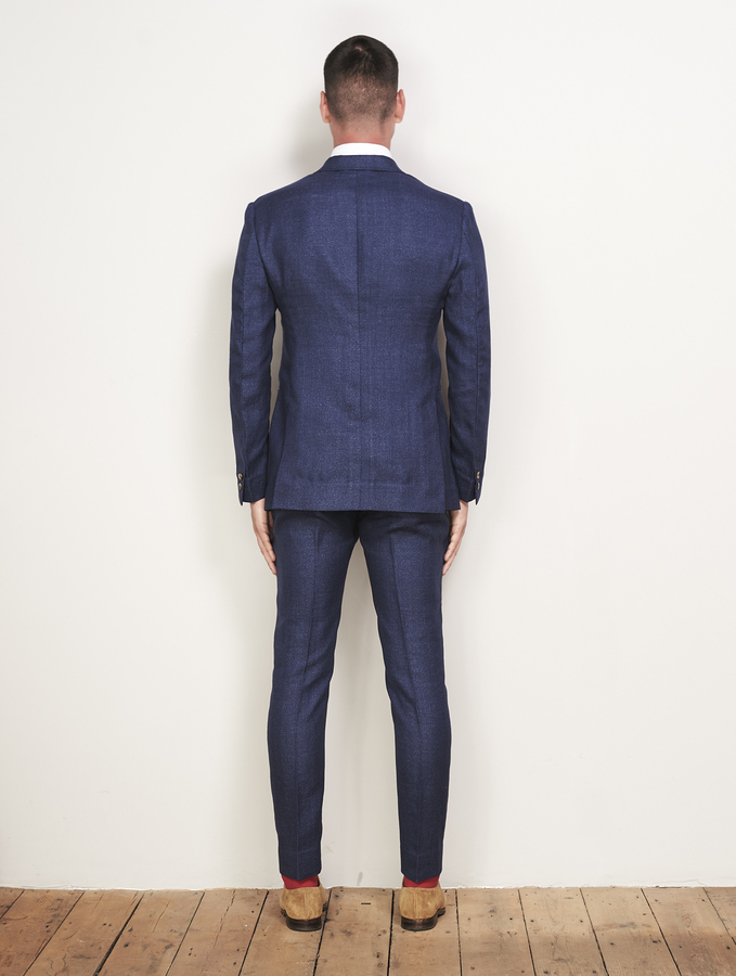 Image of Navy Wool Linen