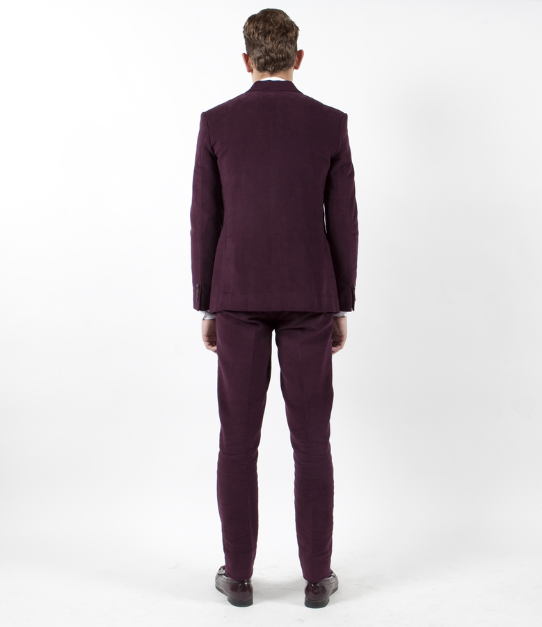 Image of Burgundy Moleskin Suit