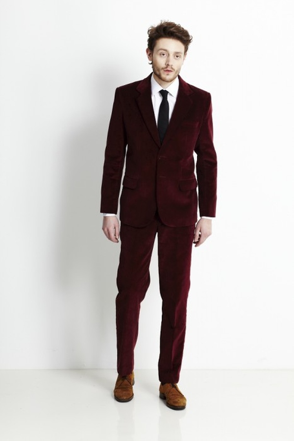 Maroon 8 Wale Corduroy Suit