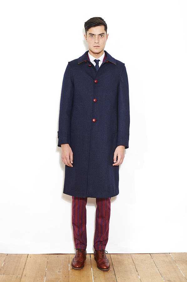 Image of Navy Tyrol Wool Overcoat