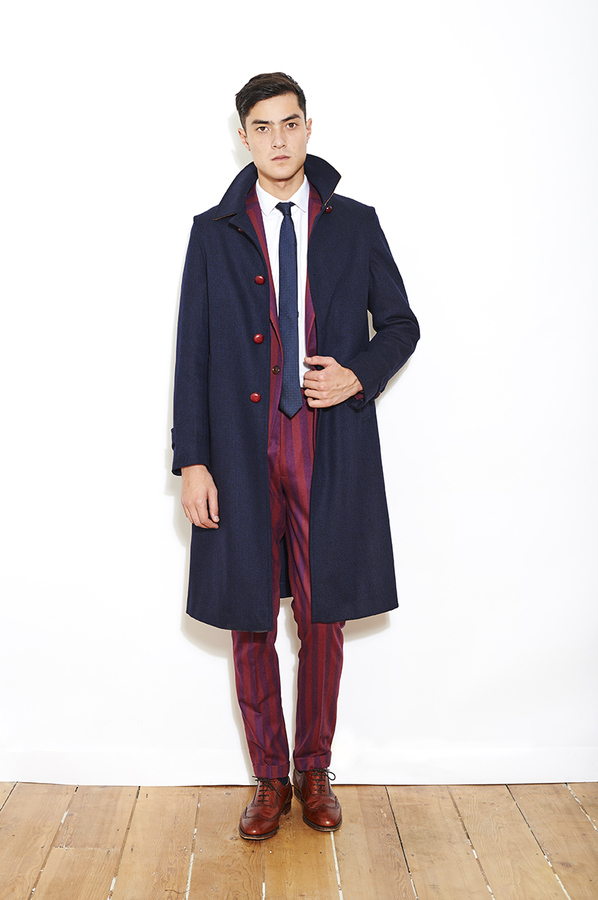 Image of Navy Tyrol Wool Overcoat