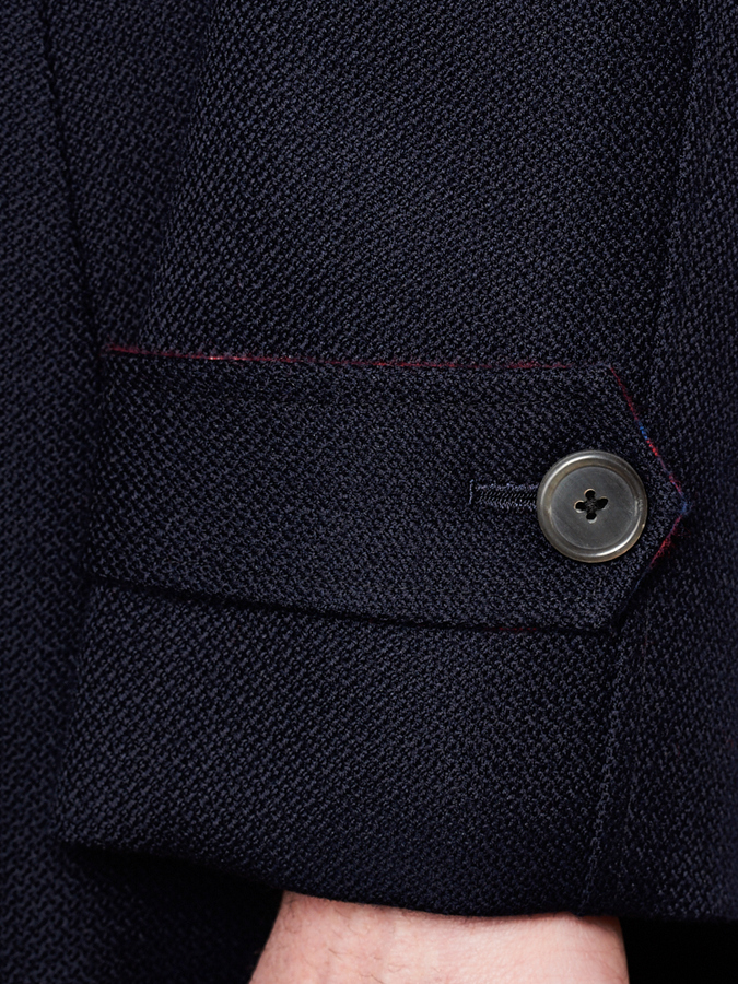 Image of Navy Wool Raglan Overcoat