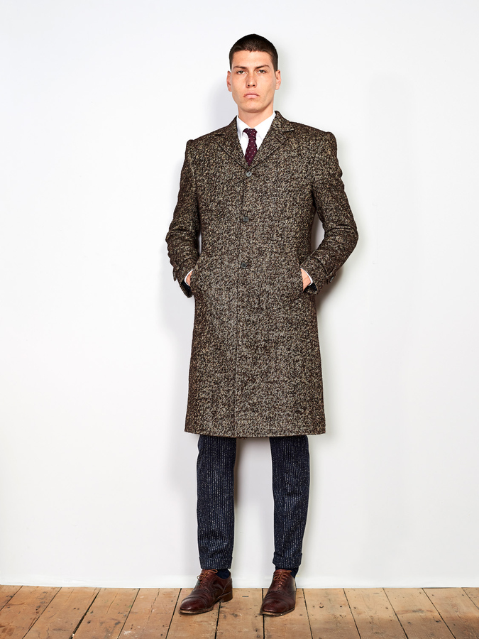 Image of Brown Wool Alpaca Sligo Overcoat