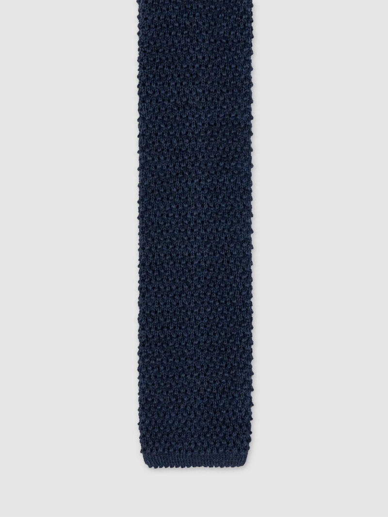 Blue Knitted Wool Tie