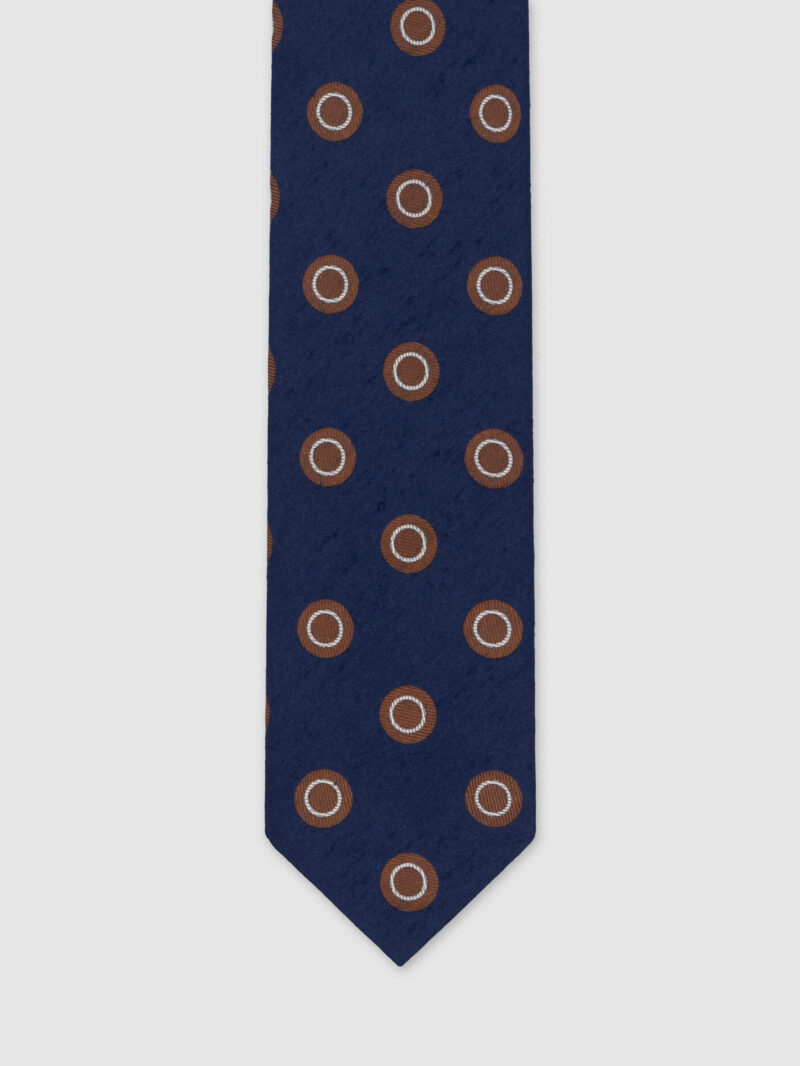 Blue Shantung Circle Silk