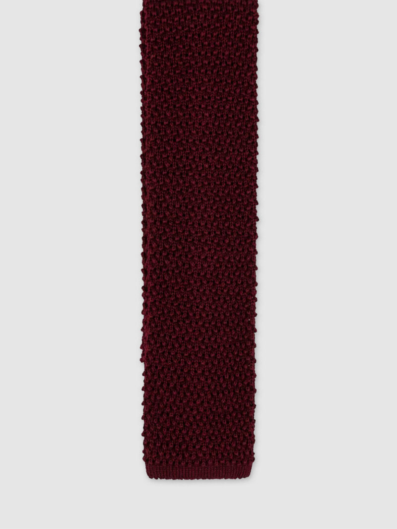Burgundy Wool Knitted Tie