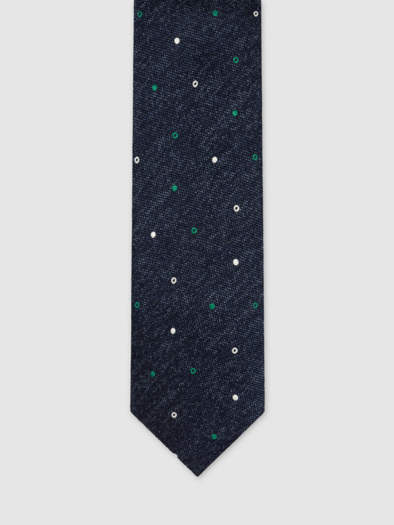 Graphite Blue Polka Silk