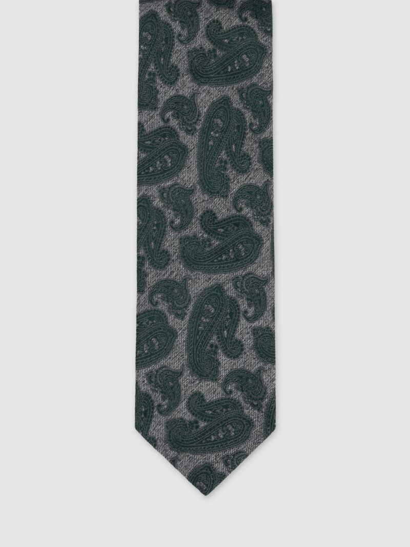 Green Paisley Silk Tie