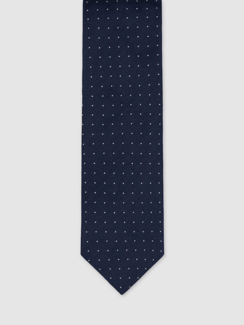 Navy Dot Silk Tie