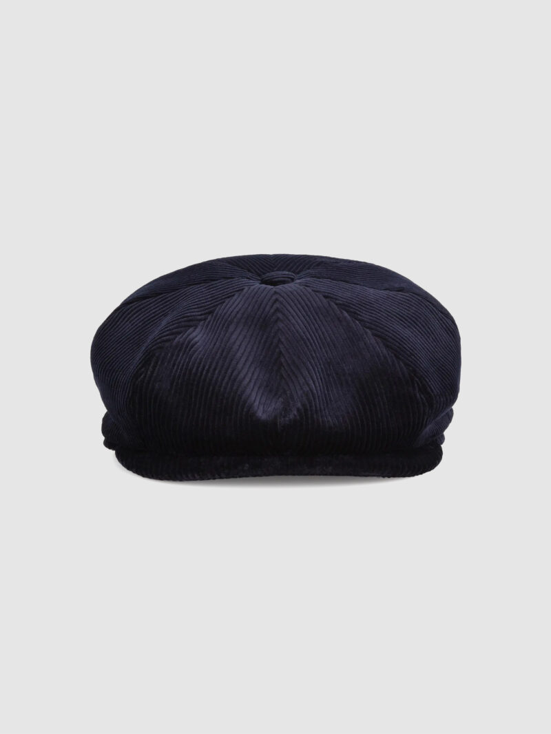 Navy Fleck Wool & Silk Baker Boy