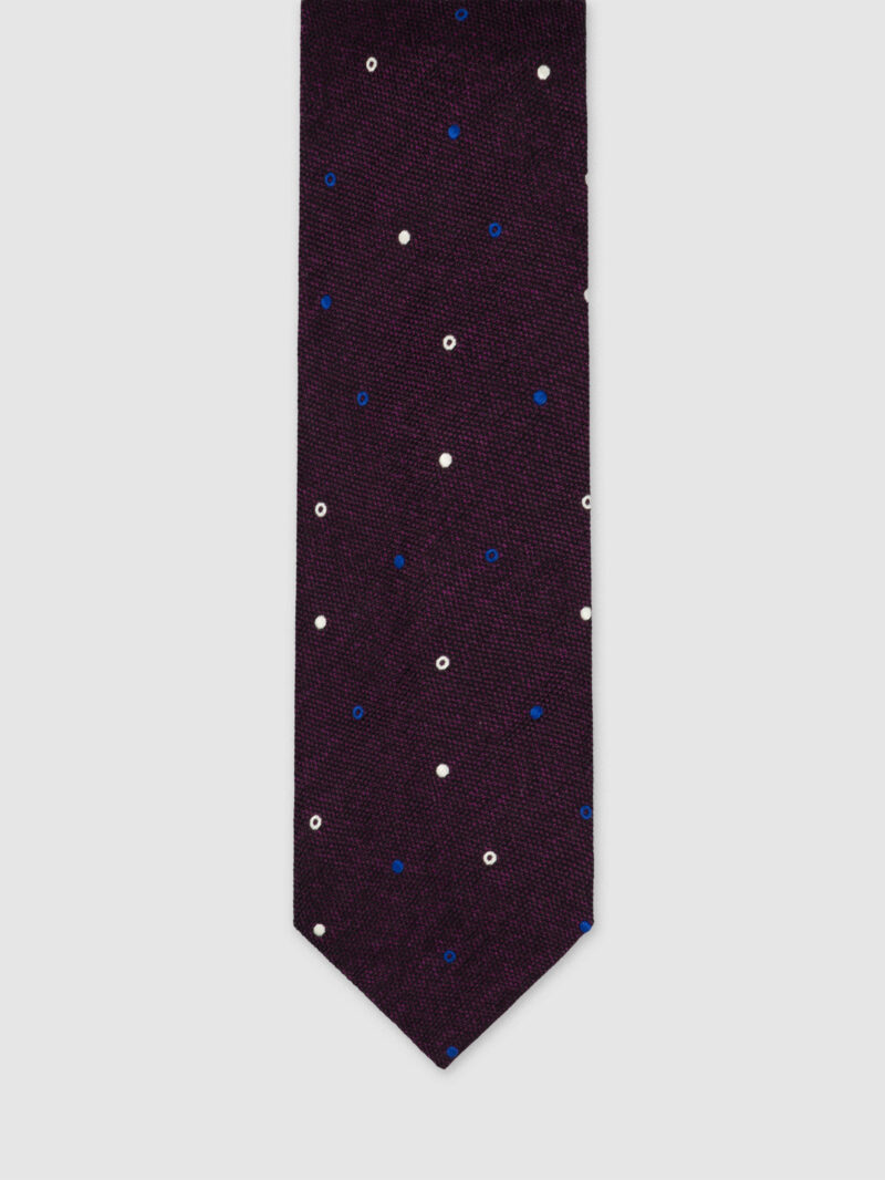 Purple Polka Silk Tie