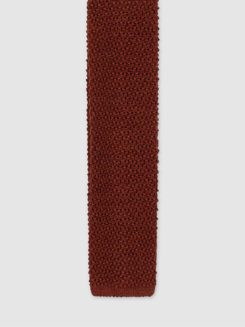 Rust Wool Knitted Tie