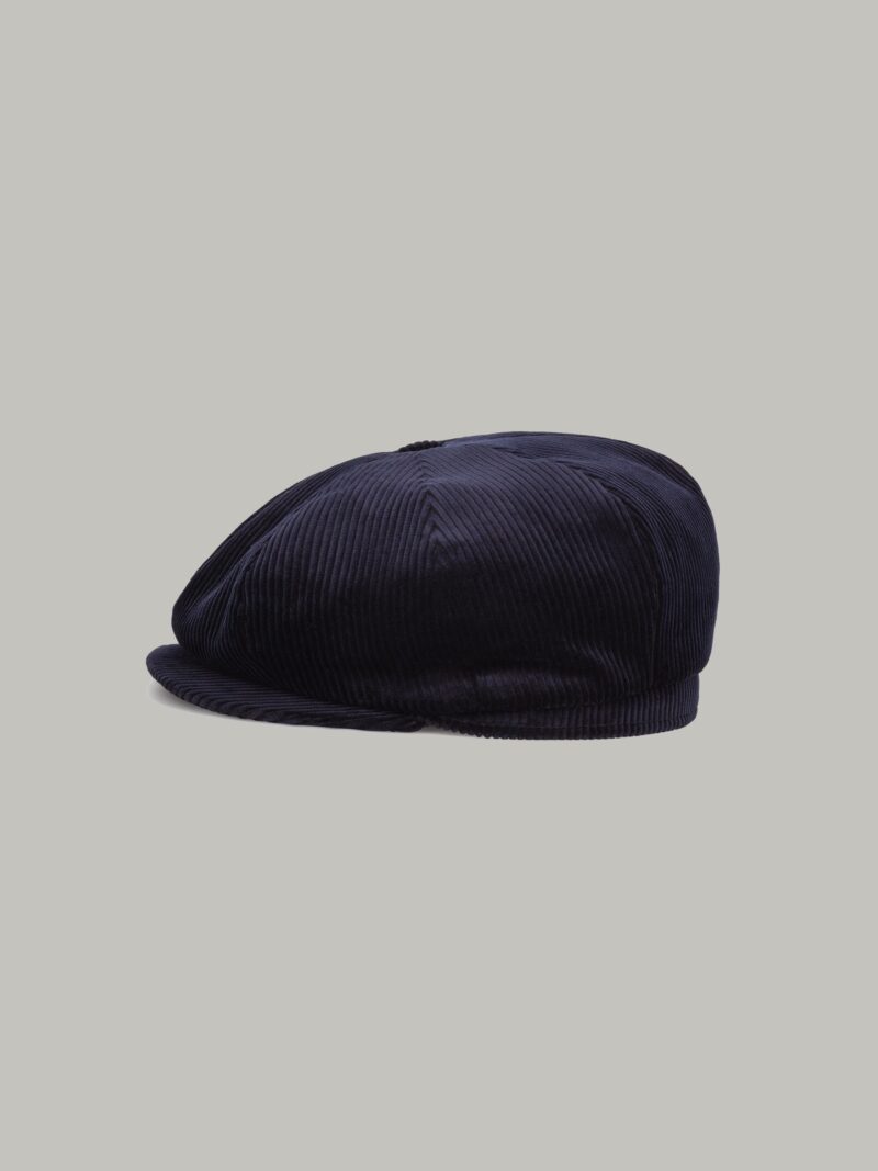Navy Fleck Wool & Silk Baker Boy
