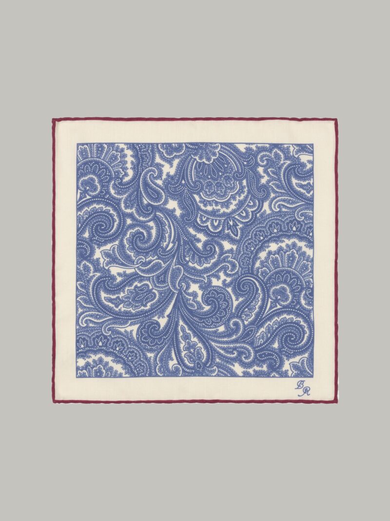 Soft Blue Silk Paisley